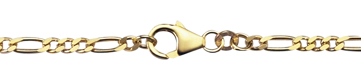 Collier Figaro diamantiert Kettenbreite 2.8mm