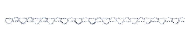 Fusskette Herz-Kette Kettenbreite 3.6mm