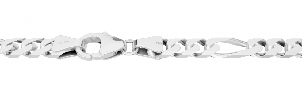Necklace Figaro diamond cut chain width 5.7mm