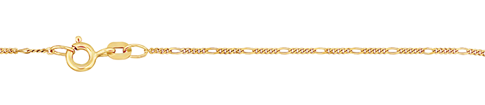 Necklace Figaro diamond cut chain width 1.1mm