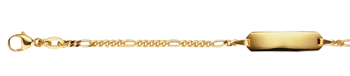 Id-Armband Figaro diamantiert Kettenbreite 1.9mm