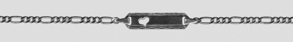 Id-Armband Figaro diamantiert Kettenbreite 2.1mm