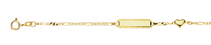Id-Armband Figaro diamantiert Kettenbreite 1.8mm