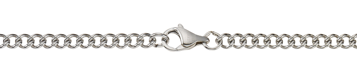 Necklace Curb chain round chain width 3.4mm