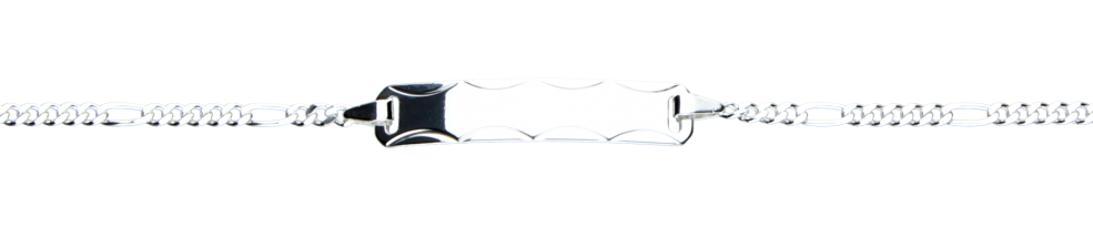 Id-Armband Figaro diamantiert Kettenbreite 1.9mm