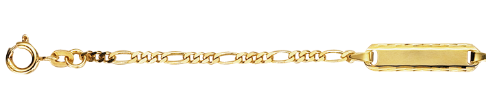 Id-Armband Figaro diamantiert Kettenbreite 2.1mm