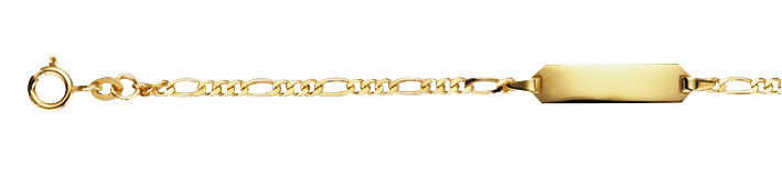Id-Armband Figaro diamantiert Kettenbreite 2.1mm