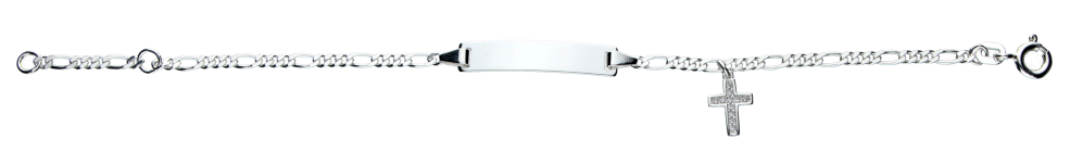 Id-Armband Figaro diamantiert Kettenbreite 2.1mm