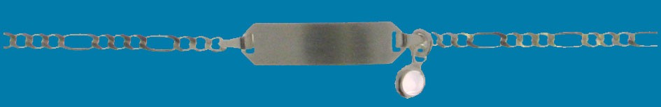 Id-Armband Figaro diamantiert Kettenbreite 2.1mm