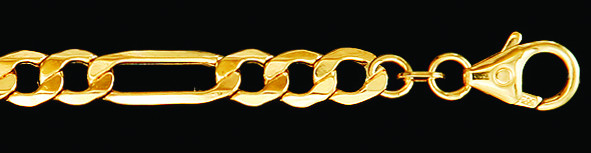 Bracelet Figaro hollow chain width 5.1mm