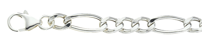 Bracelet Figaro hollow chain width 6.3mm