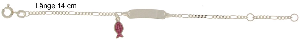 Id-Armband Figaro diamantiert Kettenbreite 1.9mm