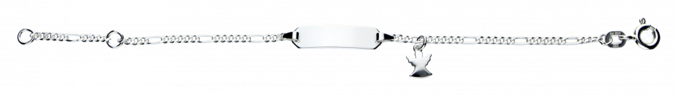 Id-Armband Figaro diamantiert Kettenbreite 1.9mm