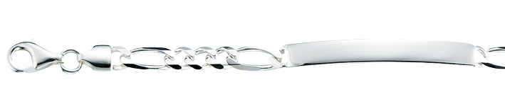 Id-Armband Figaro diamantiert Kettenbreite 5.5mm