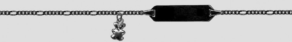 Id-Bracelet Figaro diamond cut chain width 1.5mm