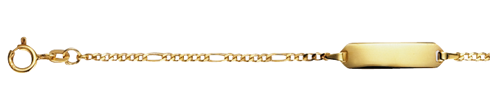 Id-Armband Figaro diamantiert Kettenbreite 1.9mm