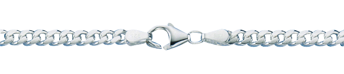 Bracelet Curb chain oval diamond cut chain width 4mm