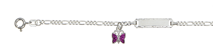 Id-Armband Figaro diamantiert Kettenbreite 2.1mm