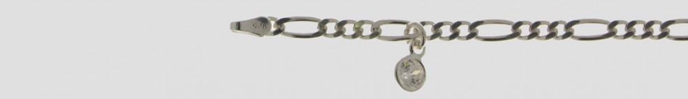 Fusskette Figaro diamantiert Kettenbreite 2.8mm