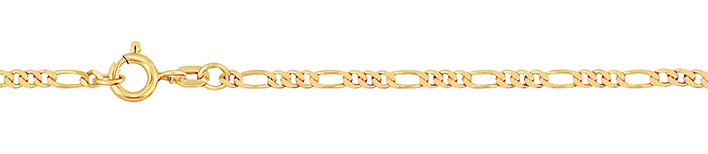 Bracelet Figaro diamond cut chain width 2.2mm