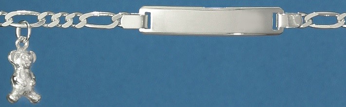 Id-Armband Figaro diamantiert Kettenbreite 2.8mm