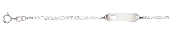 Id-Armband Figaro diamantiert Kettenbreite 1.9mm