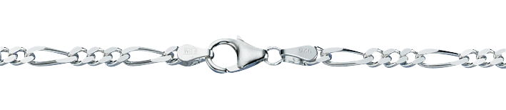 Armband Figaro diamantiert Kettenbreite 3.4mm