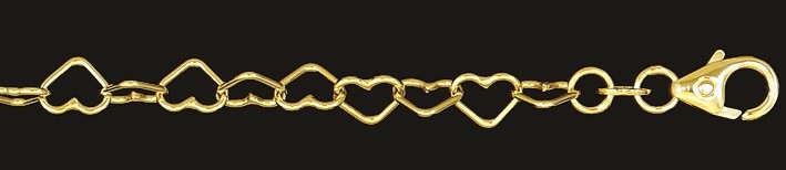 Collier Herz-Kette Kettenbreite 4.4mm