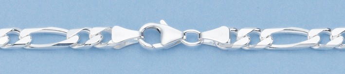Armband Figaro diamantiert Kettenbreite 6mm