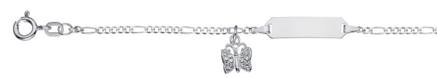 Id-Armband Figaro diamantiert Kettenbreite 1.9mm