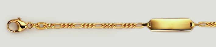 Id-Armband Figaro diamantiert Kettenbreite 2.1mm