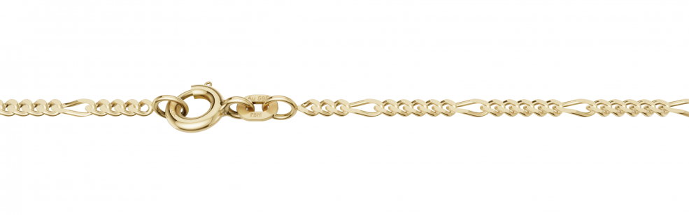 Collier Figaro diamantiert Kettenbreite 1.9mm