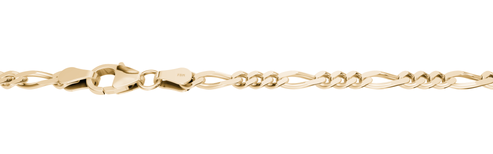 Necklace Figaro diamond cut chain width 2.8mm