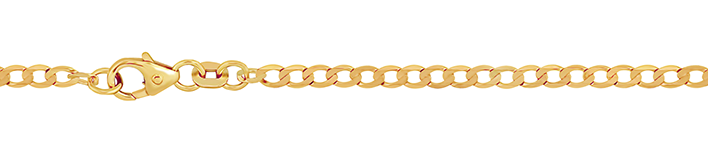Necklace Curb chain wide chain width 2.6mm