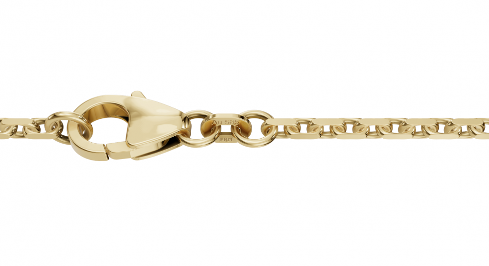 Bracelet Anchor diamond cut chain width 1.75mm