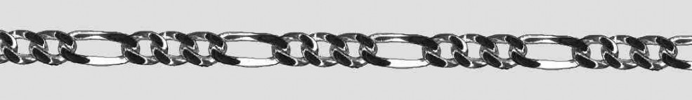 Bracelet Figaro diamond cut chain width 4.6mm