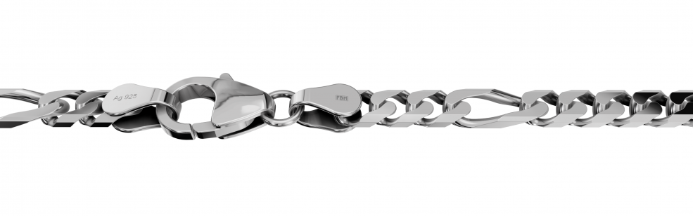 Necklace Figaro diamond cut chain width 4.3mm