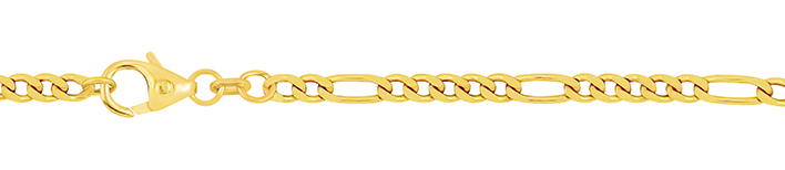 Necklace Figaro diamond cut chain width 2.8mm
