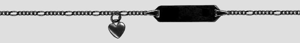 Id-Armband Figaro diamantiert Kettenbreite 1.5mm