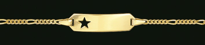 Id-Armband Figaro diamantiert Kettenbreite 1.5mm