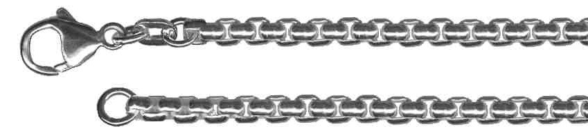 Necklace Round box chain chain width 3.7mm