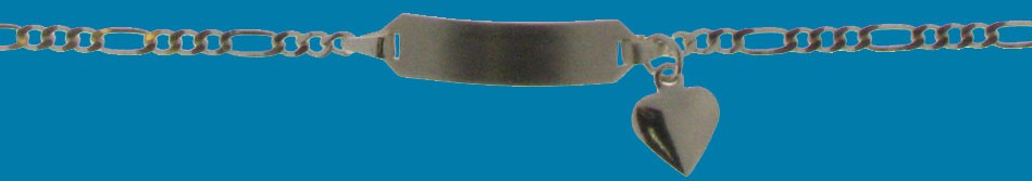 Id-Armband Figaro diamantiert Kettenbreite 2.1mm