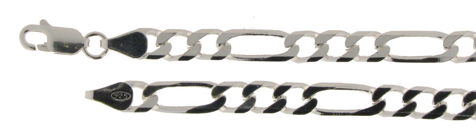 Armband Figaro diamantiert Kettenbreite 5mm