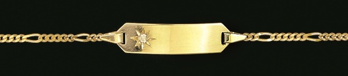 Id-Armband Figaro diamantiert Kettenbreite 1.5mm