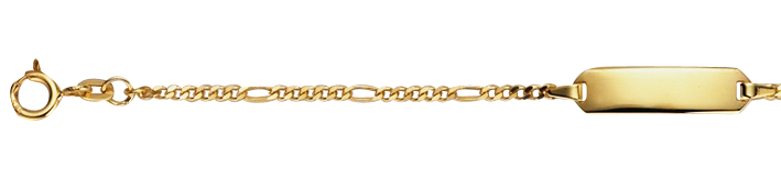 Id-Armband Figaro diamantiert Kettenbreite 1.9mm
