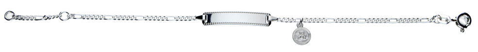 Id-Bracelet Figaro diamond cut chain width 1.9mm