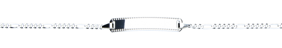 Id-Armband Figaro diamantiert Kettenbreite 1.9mm
