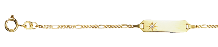 Id-Armband Figaro diamantiert Kettenbreite 1.5mm