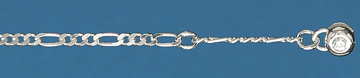 Ankle chain Figaro diamond cut chain width 2.2mm