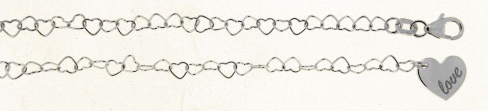 Ankle chain Heart-chain chain width 3.6mm